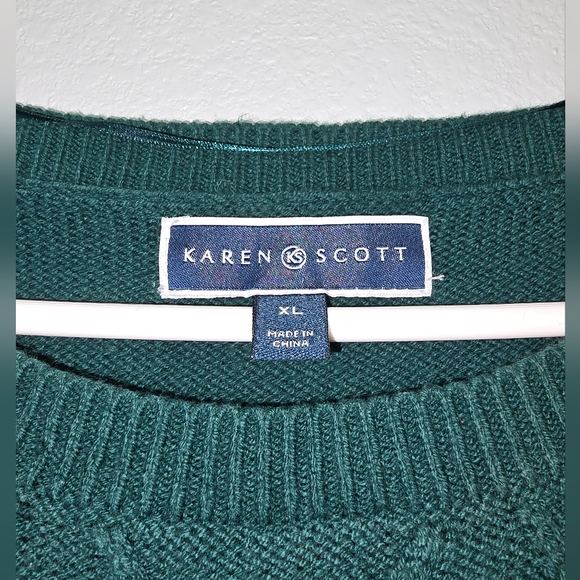 SOLD **** Karen Scott Women's Size XL Scoop Neck Pullover Sweater Hunter - Picture 4 of 4